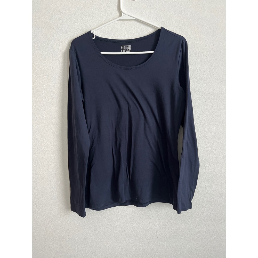 32 Degrees Heat Womens Navy Blue Long‎ Sleeve Thermal Base Layer Top Size M